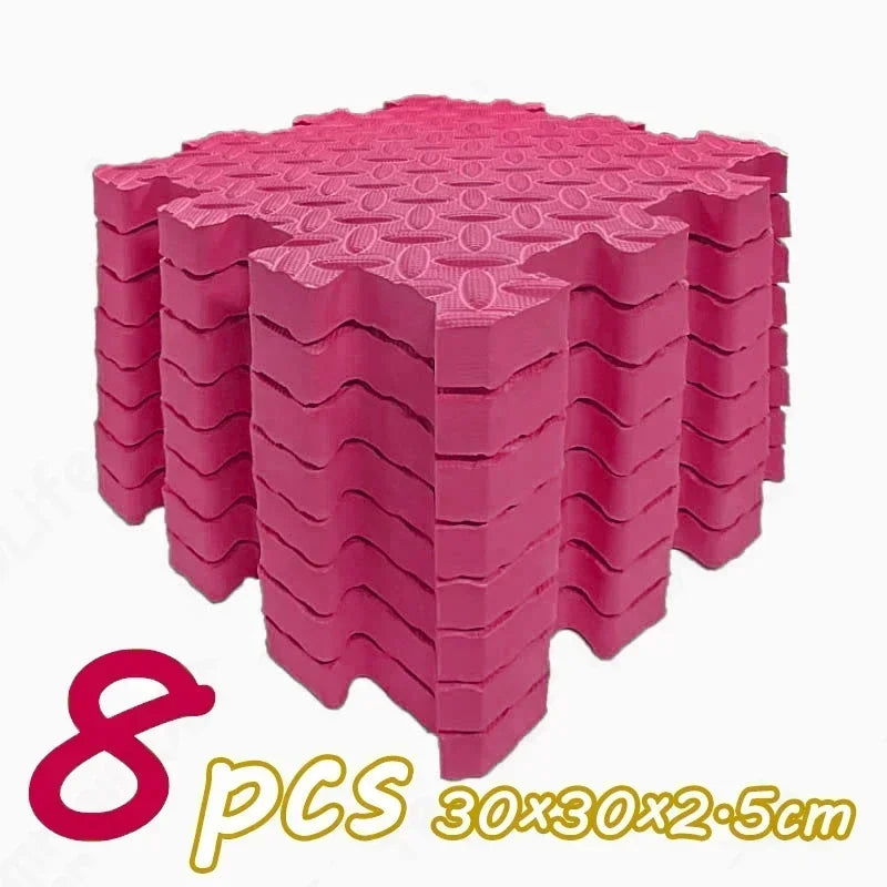 Tapis de jeu antidérapant pour bébé rampant, 8 pièces/2.5cm d'épaisseur, tapis de gymnastique insonorisé pour chambre d'enfant et tapis de Puzzle écologique