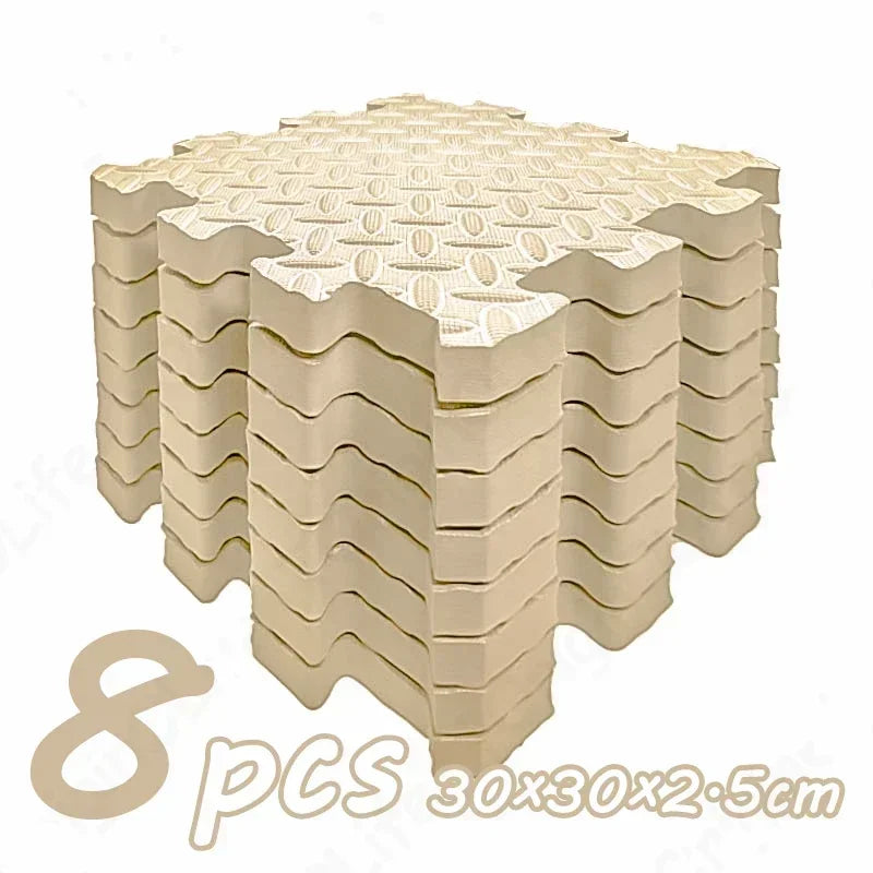Tapis de jeu antidérapant pour bébé rampant, 8 pièces/2.5cm d'épaisseur, tapis de gymnastique insonorisé pour chambre d'enfant et tapis de Puzzle écologique