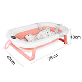 Baignoire pliable pour bébé avec thermomètre intégré et tapis de bain – 0 à 36 mois