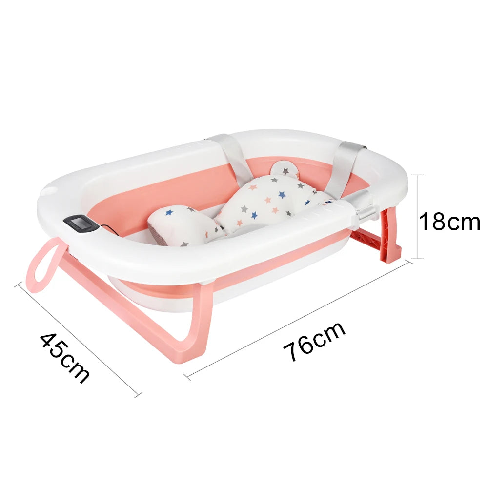 Baignoire pliable 3-en-1 pour bébé avec thermomètre – de 6 mois à 3 ans