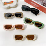 Frosted Vintage Rectangular Sunglasses for Kids