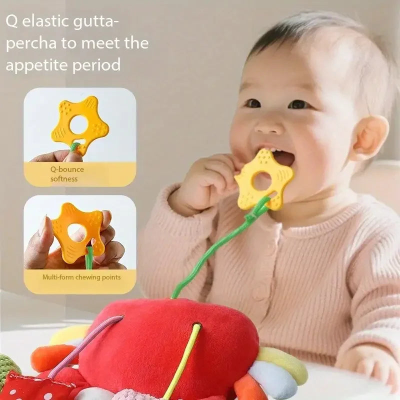 Jouet musical pour bébé en forme de crabe, suspendu au lit ou à la poussette, avec hochets et anneaux de dentition, à suspendre par cordon, cadeau à mâcher