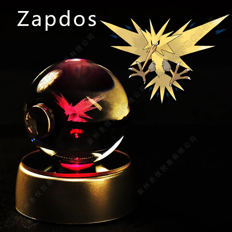Boule de Cristal Pokémon 3D — Veilleuse LED Pokéball Lumineuse