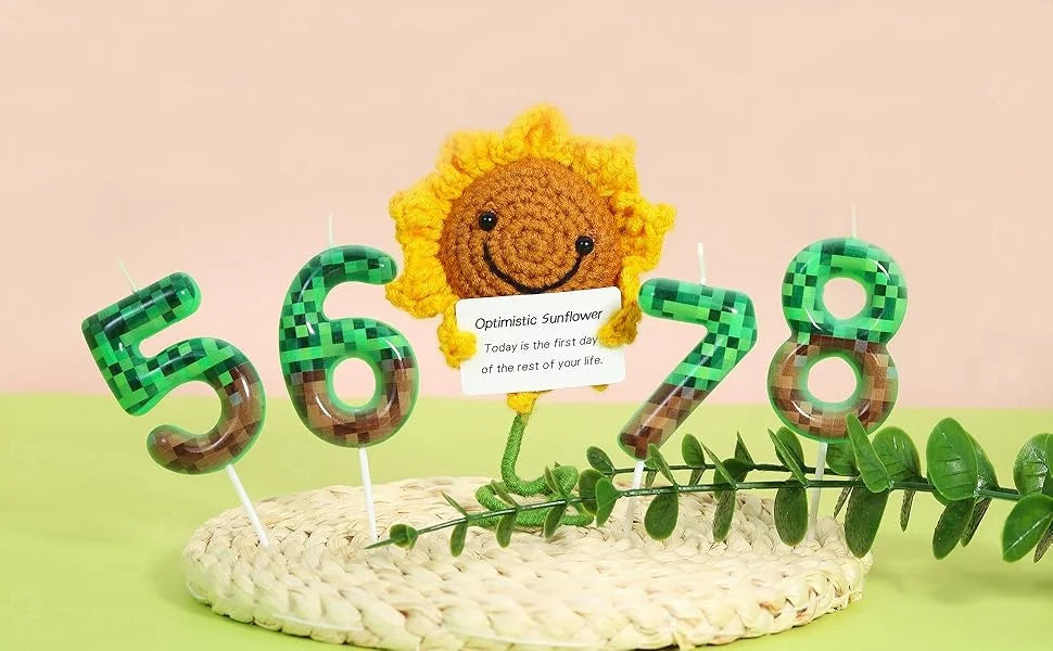 Bougies d'anniversaire Minecraft – déco gâteau pixel
