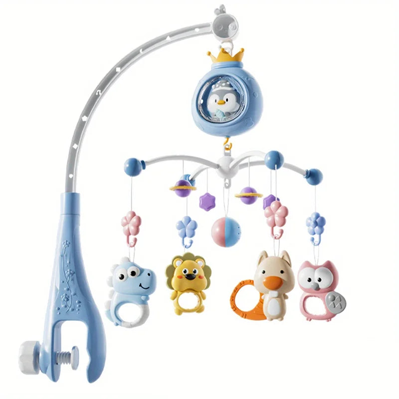Mobile musical pour berceau de bébé avec projecteur, télécommande, veilleuse, jouet sensoriel suspendu pour nouveau-nés, poussette pour nourrissons