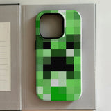 Coque iPhone Creeper – monstre pixel vert Minecraft