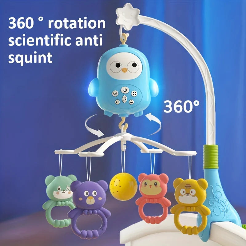 360 °   Musical bébé berceau Mobile rotatif veilleuse lit cloche jouet quatre vitesses timage suspendu infantile nouveau-né hochet chevet cadeau