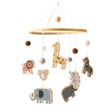 Mobile musical pour lit de bébé en bois, hochets en feutre doux, animaux de dessin animé, boîte à musique pour nouveau-né, jouet suspendu, support de lit, cadeaux pour bébé
