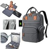 Sac à dos à langer bébé grande capacité USB - Porto Rico™