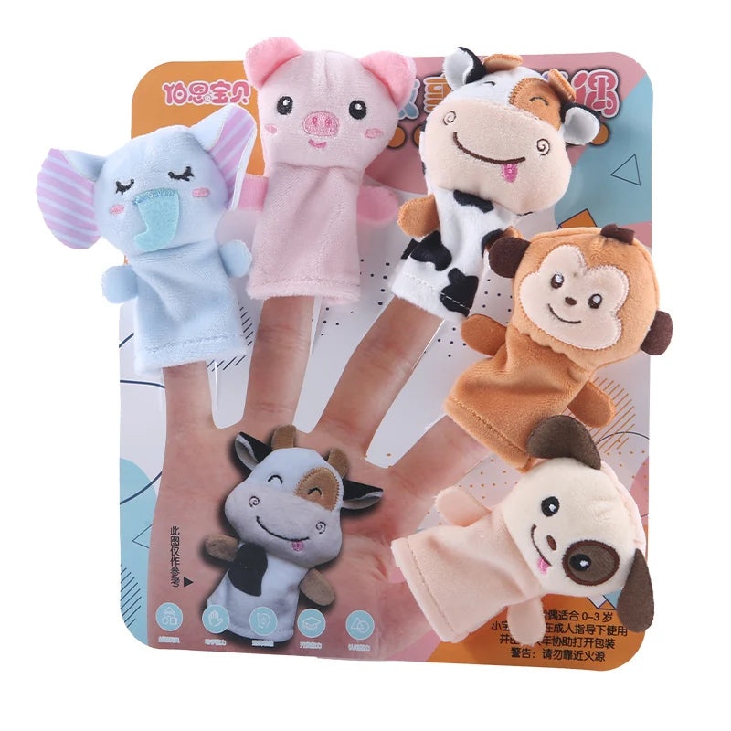 Histoire de la maternelle aides pédagogiques enfants éducation poupées animaux en peluche enfants jouets bébé marionnettes à doigt poupée bébé marionnette à main jouets
