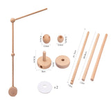 Cloche de lit en bois pour bébé, support courbé, hochets suspendus mobiles, jouets pour nouveau-né, support de boîte à musique, jouet de berceau pour bébé, support de bras, cadeaux