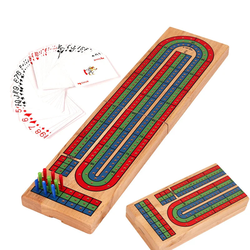 Cribbage -  Jeu de stratégie avec piste en bois pliable
