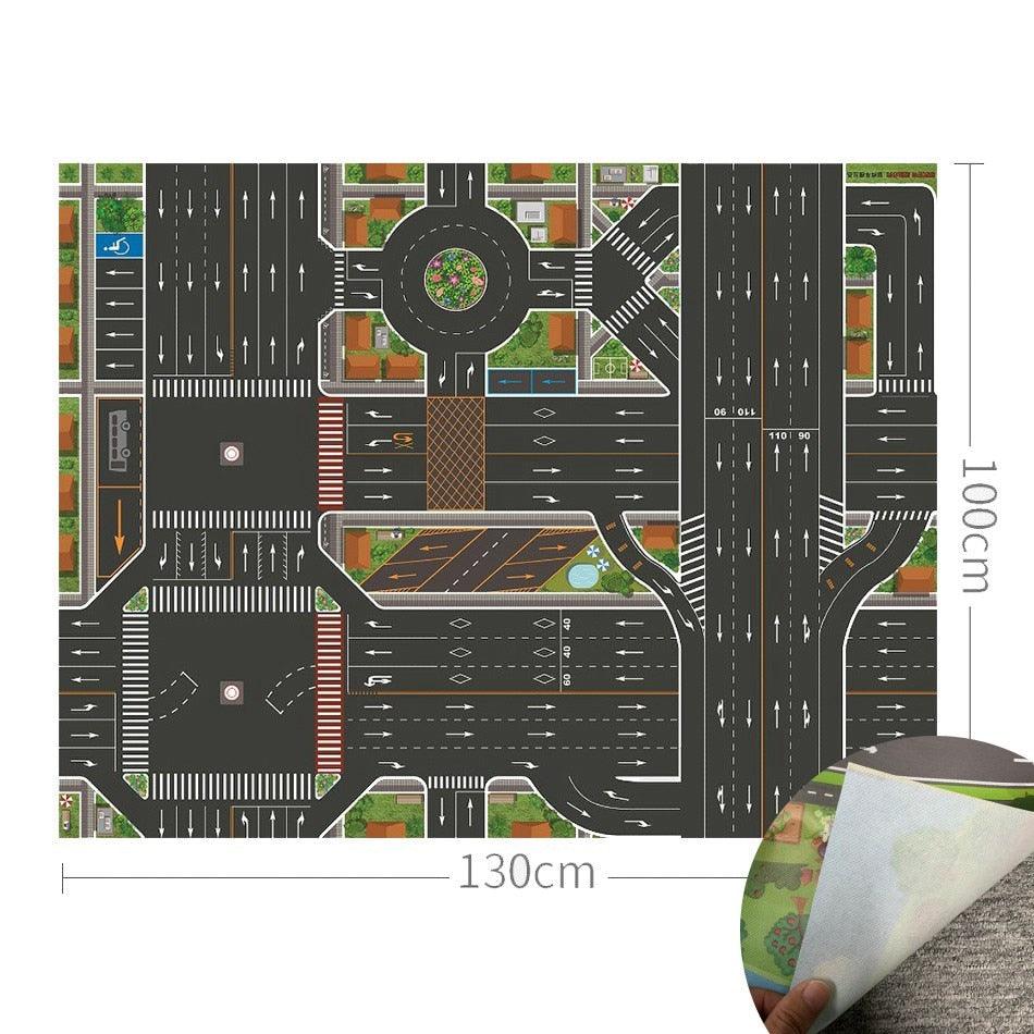 Tappeto da gioco con segnaletica stradale