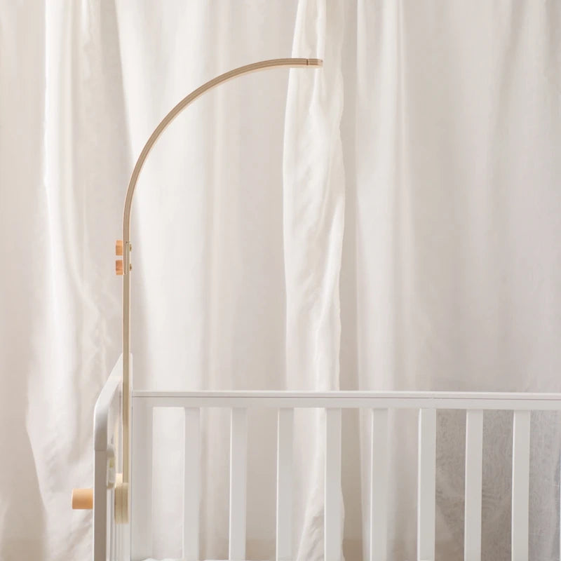 Cloche de lit en bois pour bébé, support courbé, hochets suspendus mobiles, jouets pour nouveau-né, support de boîte à musique, jouet de berceau pour bébé, support de bras, cadeaux