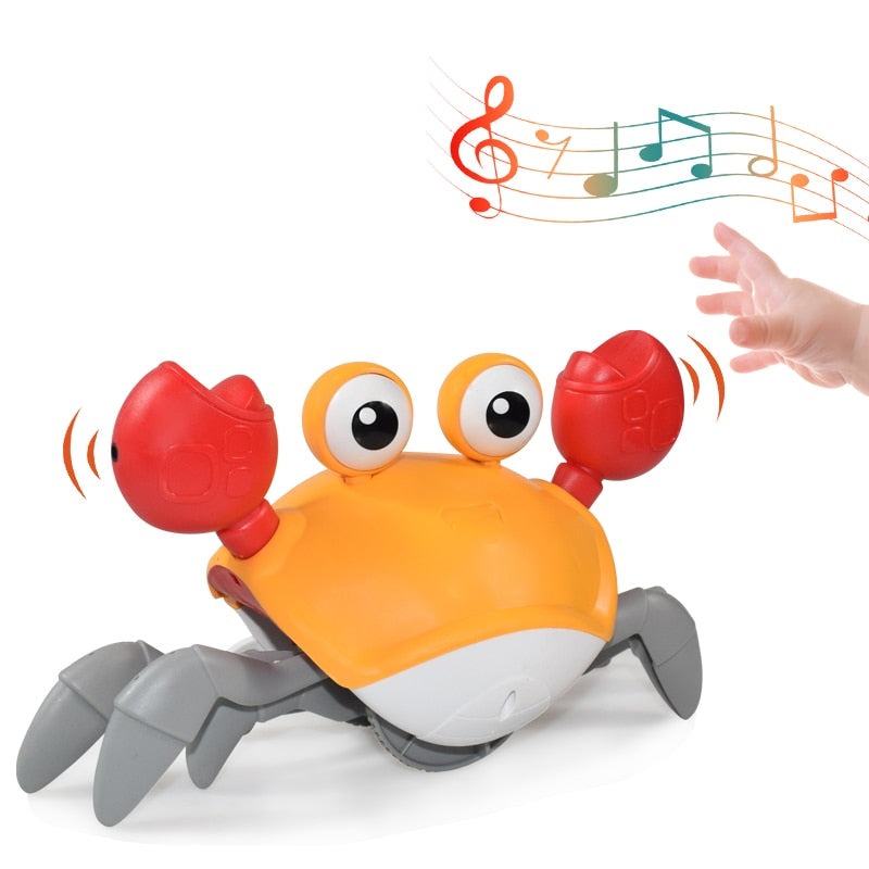 Giocattolo musicale a forma di granchio gattonante