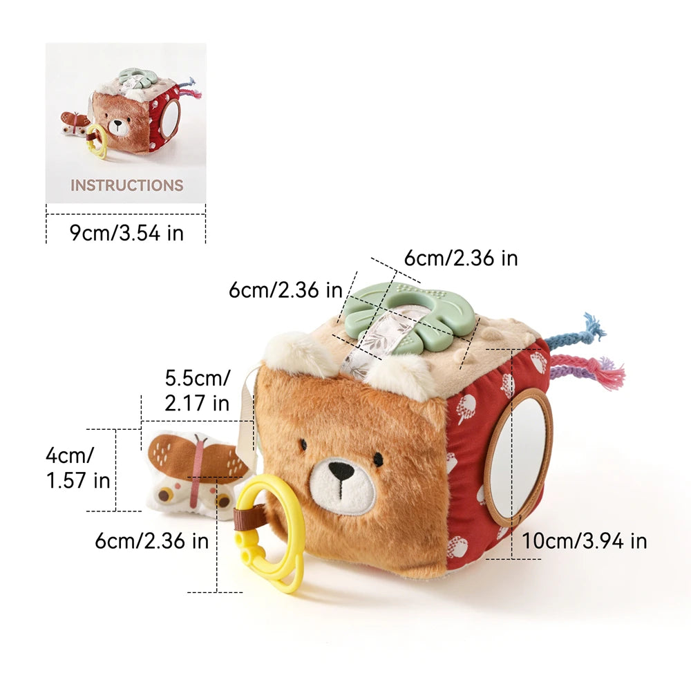 Jouet sensoriel doux pour bébé : livre en tissu, boîte à mouchoirs, couverture de sécurité, cube en peluche, sons froissés, miroir, développement de la motricité fine – 9 styles de jouets