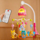 360 °   Oiseau Musical télécommande bébé berceau Mobile rotatif lumière douce lit cloche jouet chronométrage suspendu infantile nouveau-né chevet cadeau