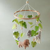 Hochet Mobile pour berceau de bébé de 0 à 12 mois, jouet en feutre de dessin animé, cloche de lit d'animal de forêt, support en bois suspendu, jouet Mobile pour nouveau-né