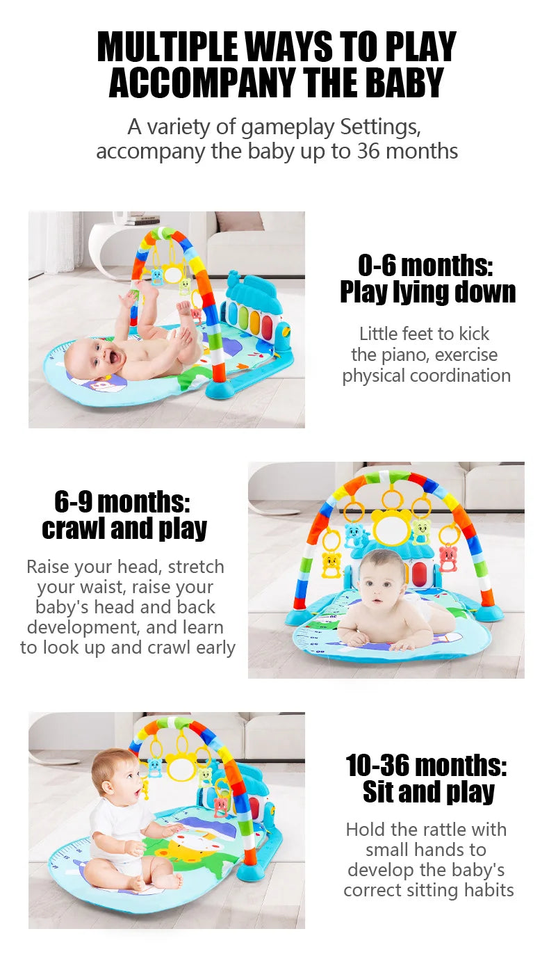 Support de Fitness pour bébé, jeu de musique, jouets d'activité de gymnastique, couverture rampante pour Piano pour nouveau-né, tapis de jeu à pédales, éducation précoce, cadeaux de 0 à 36 mois