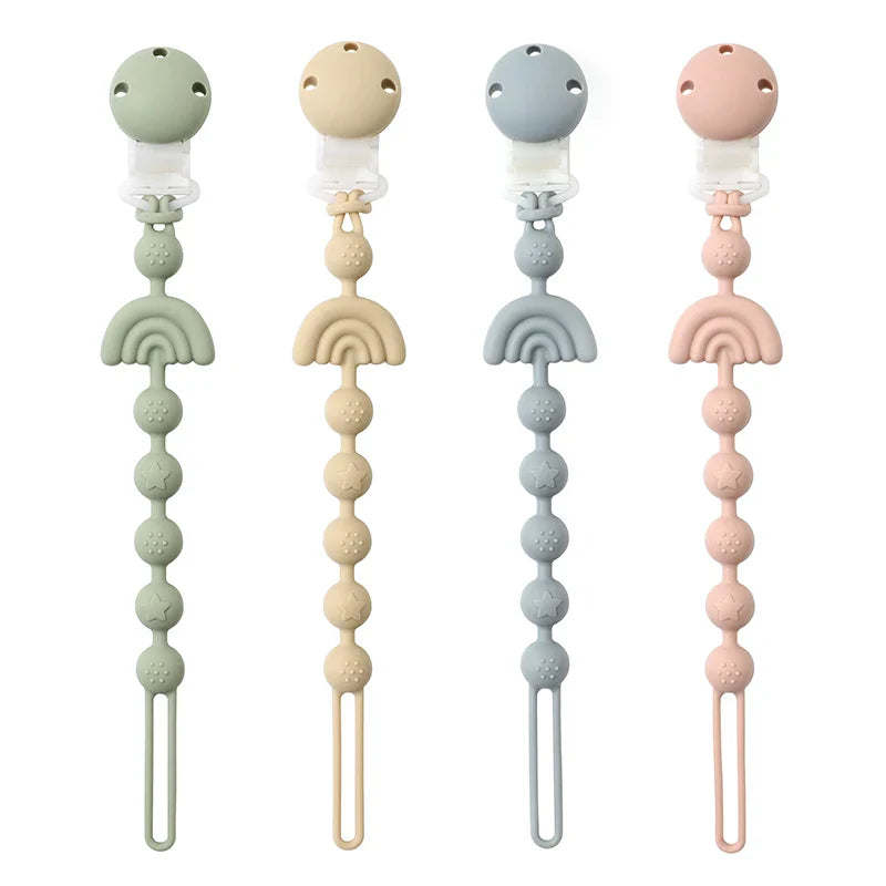 Attache Tétine Silicone - Arc-en-ciel
