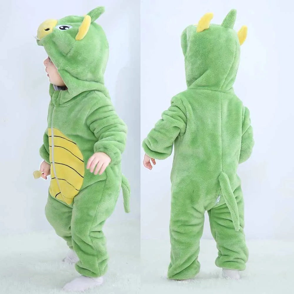 Pyjama de dessin animé dinosaure pour bébé, grenouillères pour tout-petits, olympiques de batterie de nuit, vêtements de nuit, vêtements de nuit, garçons, filles, 0 à 4 ans, hiver