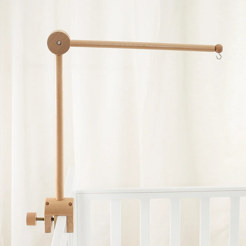 Cloche de lit en bois pour bébé, support courbé, hochets suspendus mobiles, jouets pour nouveau-né, support de boîte à musique, jouet de berceau pour bébé, support de bras, cadeaux