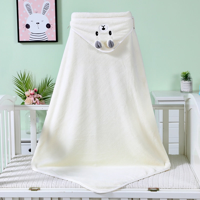 Animal-Patterned Baby Bath Cape