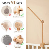 Hochet Mobile pour berceau de bébé de 0 à 12 mois, jouet en feutre de dessin animé, cloche de lit d'animal de forêt, support en bois suspendu, jouet Mobile pour nouveau-né