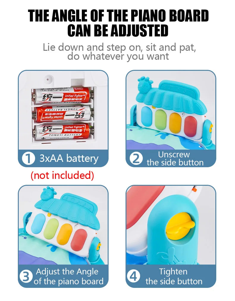 Support de Fitness pour bébé, jeu de musique, jouets d'activité de gymnastique, couverture rampante pour Piano pour nouveau-né, tapis de jeu à pédales, éducation précoce, cadeaux de 0 à 36 mois