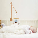 Hochet Mobile pour berceau de bébé de 0 à 12 mois, jouet en feutre de dessin animé, cloche de lit d'animal de forêt, support en bois suspendu, jouet Mobile pour nouveau-né