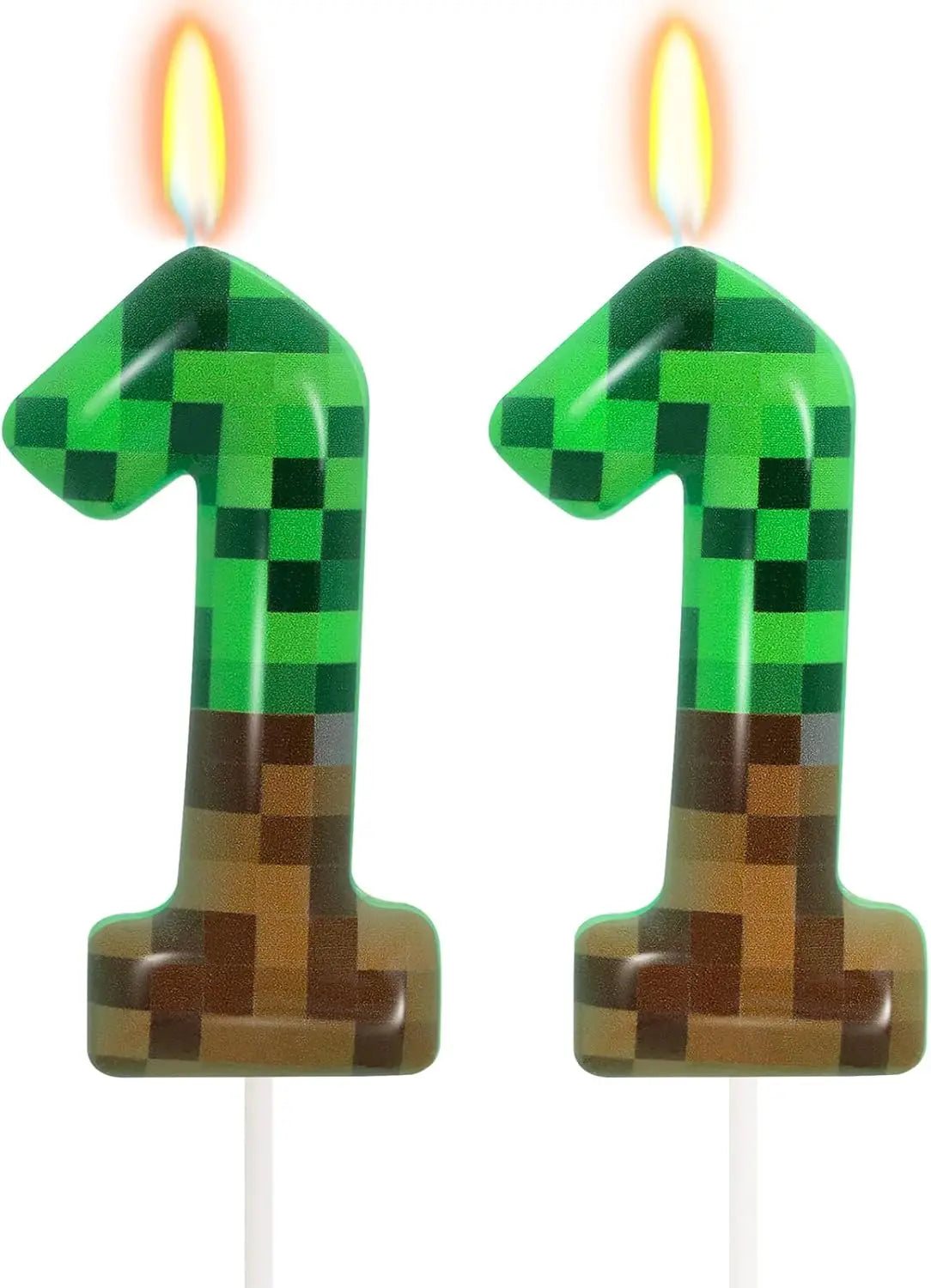 Bougies d'anniversaire Minecraft – déco gâteau pixel