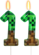 Bougies d'anniversaire Minecraft – déco gâteau pixel