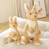 Mamma canguro di peluche con il suo cucciolo