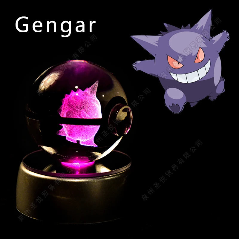 Boule de Cristal Pokémon 3D — Veilleuse LED Pokéball Lumineuse