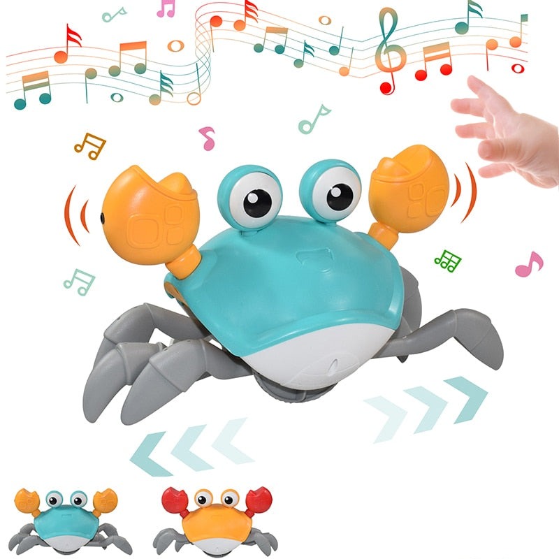 Giocattolo musicale a forma di granchio gattonante