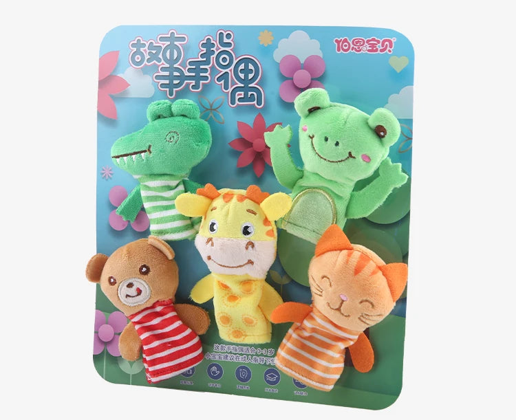 Histoire de la maternelle aides pédagogiques enfants éducation poupées animaux en peluche enfants jouets bébé marionnettes à doigt poupée bébé marionnette à main jouets