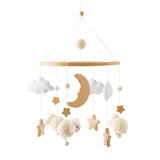 Hochet Mobile pour berceau de bébé de 0 à 12 mois, jouet en feutre de dessin animé, cloche de lit d'animal de forêt, support en bois suspendu, jouet Mobile pour nouveau-né
