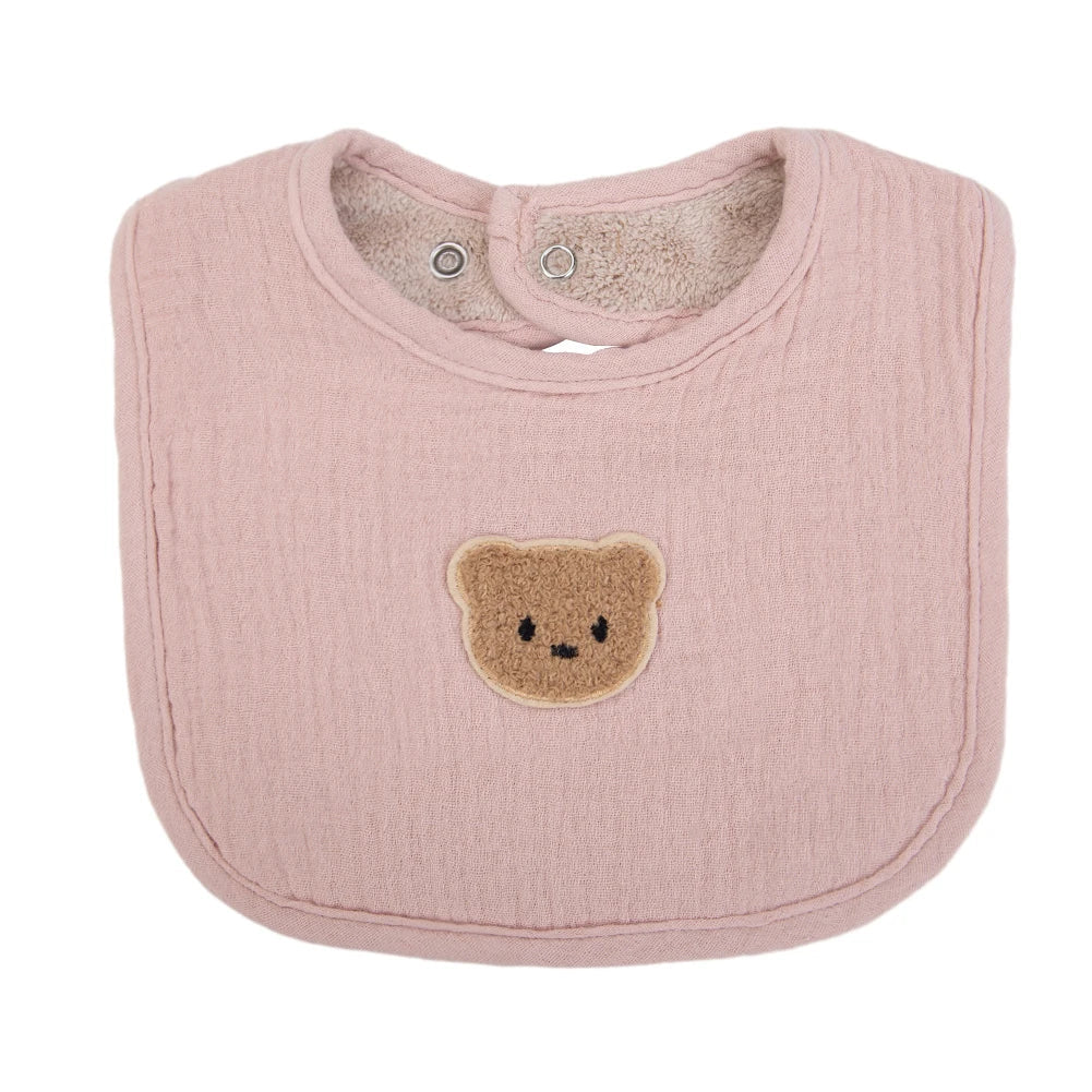Bavoir Bébé Double Face Gaze de Coton & Éponge