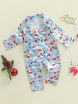 Pyjama bébé sans pieds – imprimé bonnet de Noël