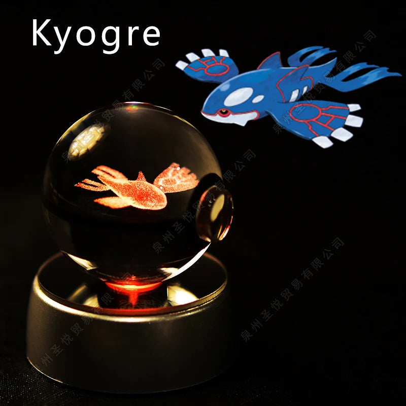Boule de Cristal Pokémon 3D — Veilleuse LED Pokéball Lumineuse