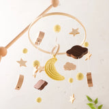 Mobile musical pour lit de bébé en bois, hochets en feutre doux, animaux de dessin animé, boîte à musique pour nouveau-né, jouet suspendu, support de lit, cadeaux pour bébé
