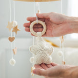 Berceau de bébé lit Mobile cloche hochet jouets en bois Crochet étoiles pendentif lit cloche jouets nouveau-né confort berceau support suspendus jouets cadeaux