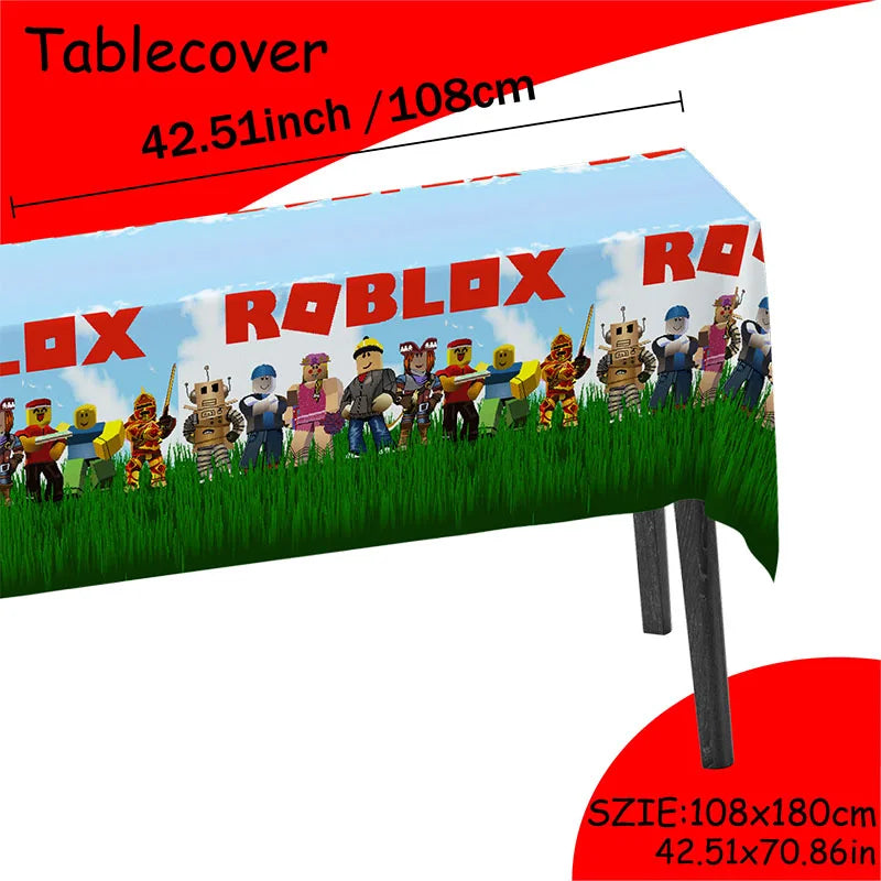 Décoration d'anniversaire Roblox – assiettes et set de fête
