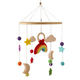 Mobile musical pour lit de bébé en bois, hochets en feutre doux, animaux de dessin animé, boîte à musique pour nouveau-né, jouet suspendu, support de lit, cadeaux pour bébé