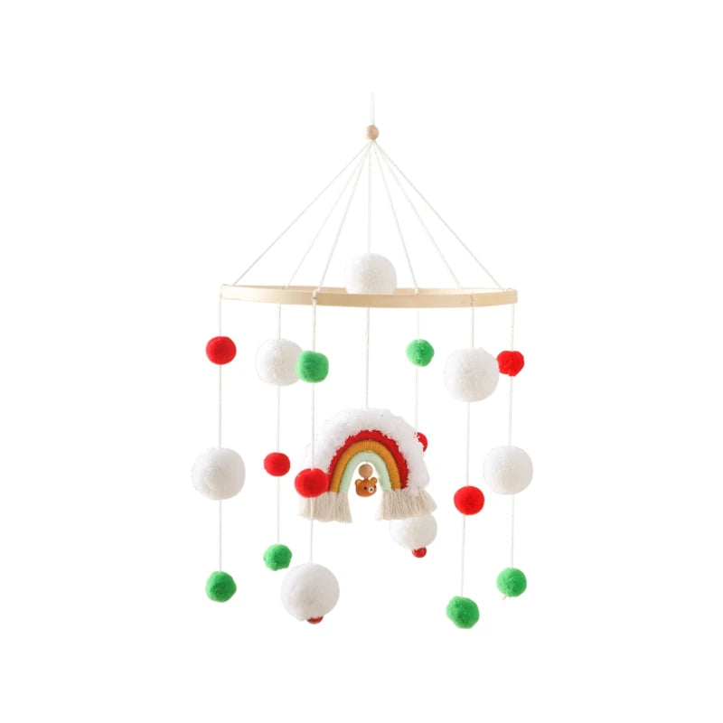 Mobile musical pour lit de bébé en bois, hochets en feutre doux, animaux de dessin animé, boîte à musique pour nouveau-né, jouet suspendu, support de lit, cadeaux pour bébé