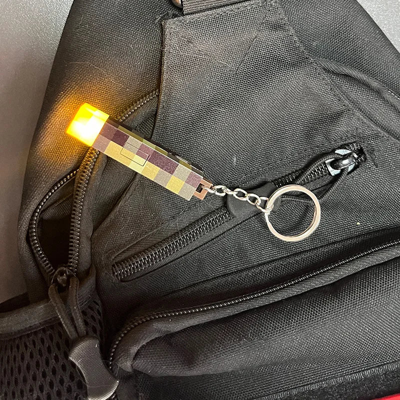 Porte-clés Minecraft – torche lumineuse LED