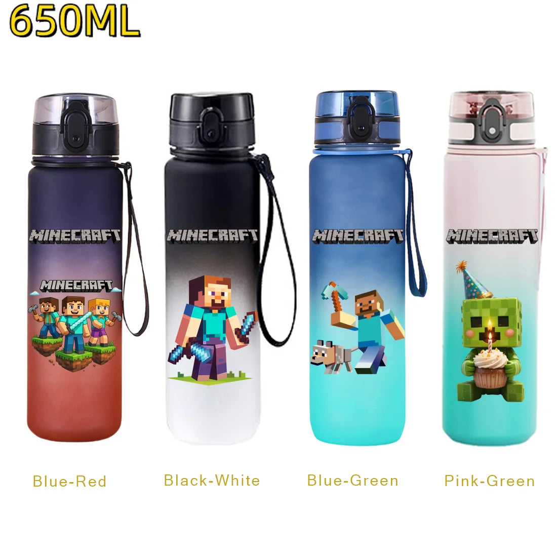 Gourde de sport Minecraft 650 ml – anti-fuite