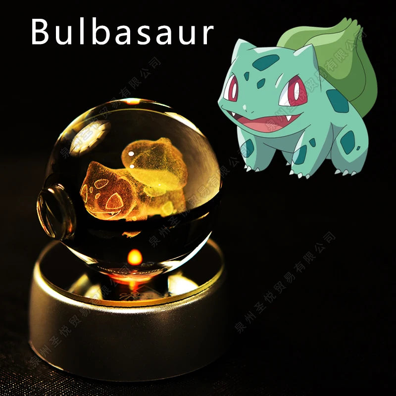 Boule de Cristal Pokémon 3D — Veilleuse LED Pokéball Lumineuse
