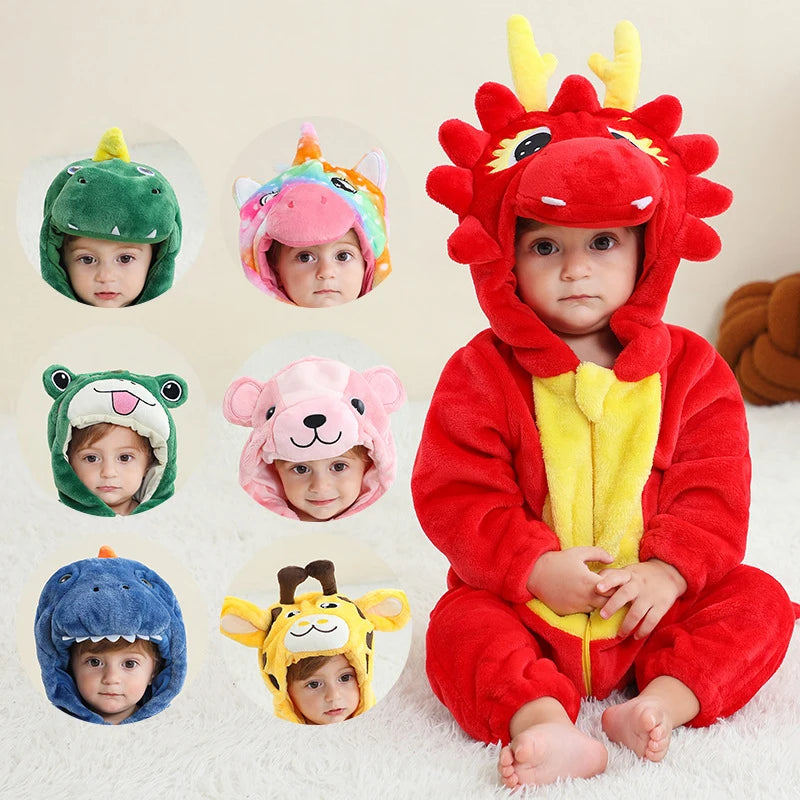 Pyjama de dessin animé dinosaure pour bébé, grenouillères pour tout-petits, olympiques de batterie de nuit, vêtements de nuit, vêtements de nuit, garçons, filles, 0 à 4 ans, hiver