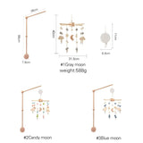 Mobile musical pour lit de bébé en bois, hochets en feutre doux, animaux de dessin animé, boîte à musique pour nouveau-né, jouet suspendu, support de lit, cadeaux pour bébé
